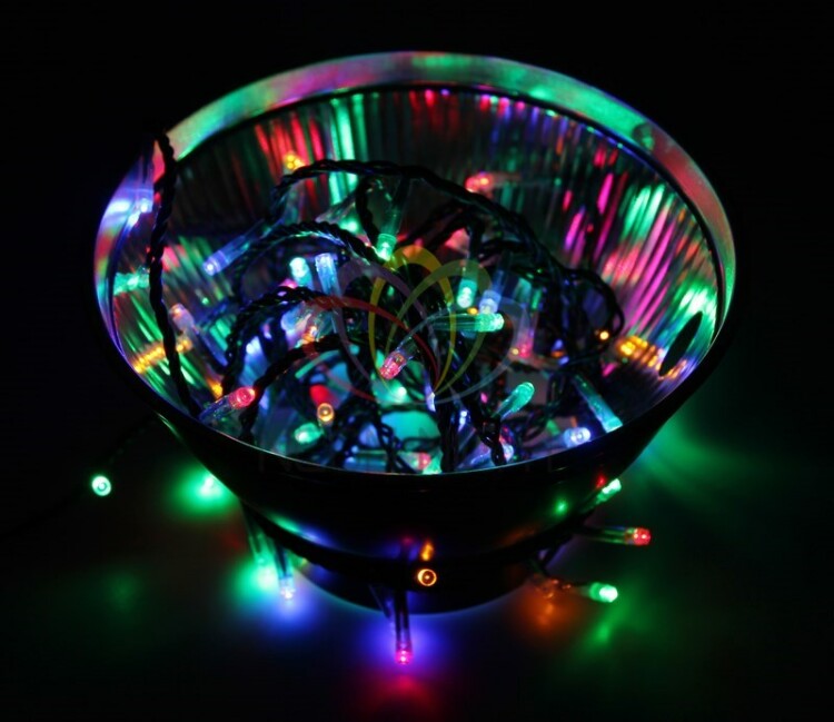 Гирлянда внутр. (LED) 4м 25LED разноцв. с контрол. (зеленый провод) "Твинкл Лайт" Neon-Night