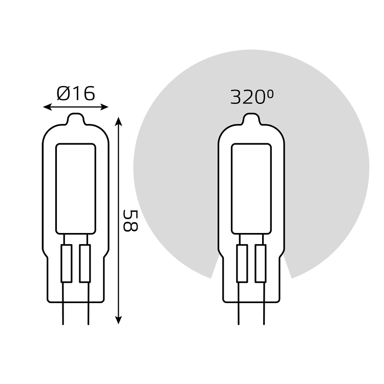 Лампа светодиод. (LED) Капсула G4 4.5Вт 400лм 4100К 230В прозр. Gauss