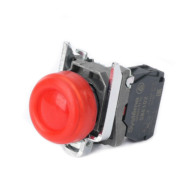 Кнопка SB4 красная с защитн. Колпачком (1НО) Systeme Electric