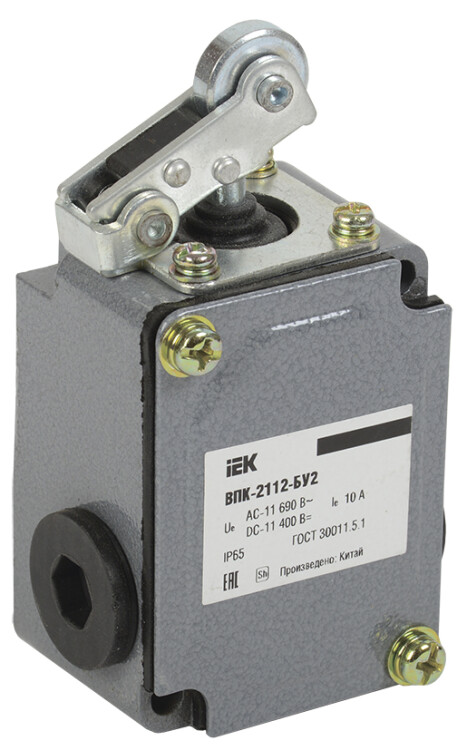 Концевой выключатель ВПК-2112-БУ2, рычаг с роликом, IP65, IEK