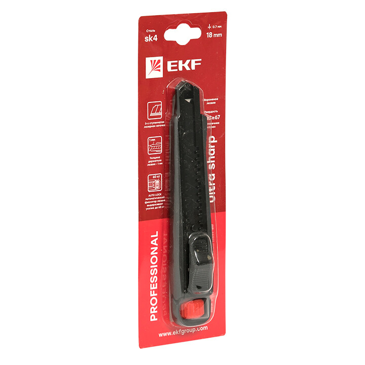 Нож строительно-монтажный 18 мм НСМ-80 EKF Professional