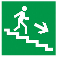 Пиктограмма (150х150) "Напр. к эвакуационному выходу (по лестнице направо вверх)" IEK