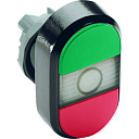Кнопка двойная (зеленая/красная) MPD1-11С прозрачная линза ( только корпус )